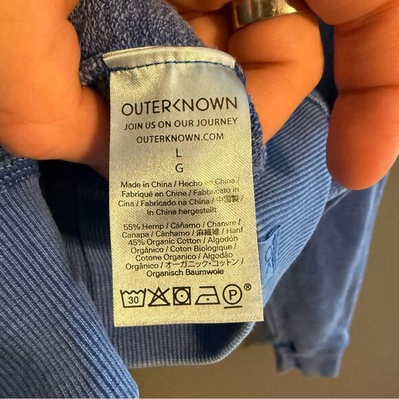 Outerknown Blue Crew Neck Logo Sweatshirt Size L - Picture 7 of 7